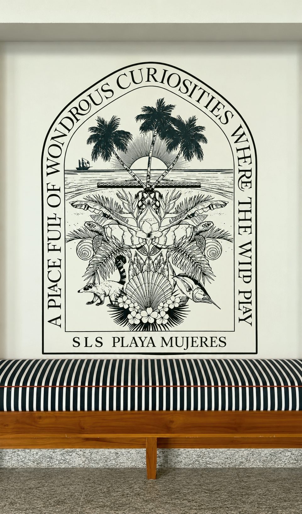 SLS Playa Mujeres branded wall artwork